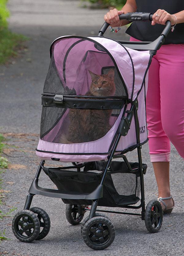 Rosewood Pet Gear Happy Trails No-Zip Stroller, Pink Diamond Pram