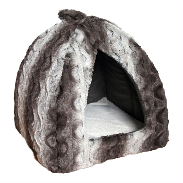 40 Winks Grey & Cream Snuggle Plush Bed