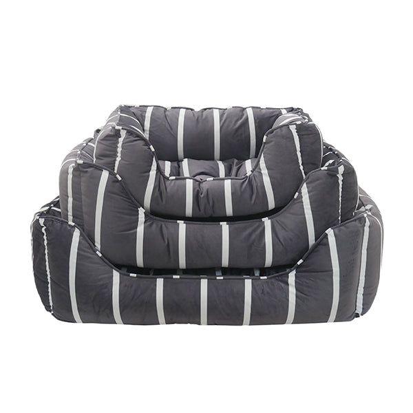 40 Winks Grey Velvet Stripes Square