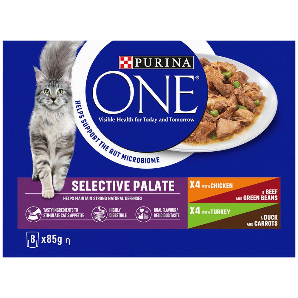 Purina One Adult Cat Food Chicken and Beef / Turkey &amp; Duck 8x85G - Ormskirk Pets