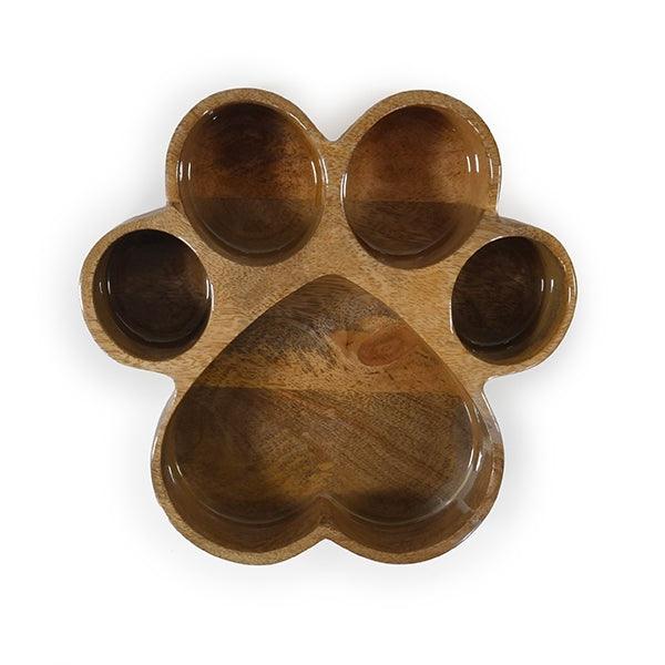 Rosewood Wooden Paw Print Bowl 600ml
