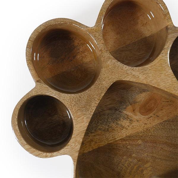 Rosewood Wooden Paw Print Bowl 600ml