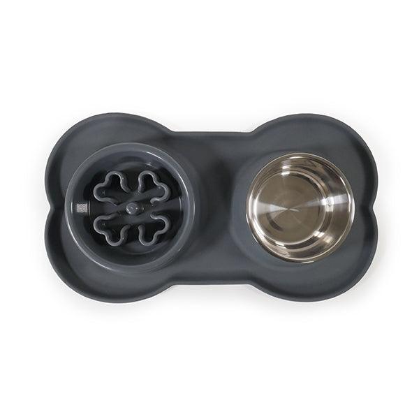 Rosewood Silicone Double Diner Slow Feeder