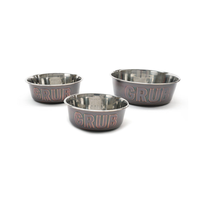 Rosewood Deluxe Steel Bowls Grub Steel Pet Bowl