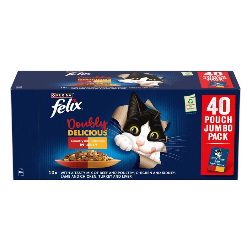 Felix Pouches As Good As It Looks Doubly Delicious  Countryside Collection In Jelly 40 X 85G