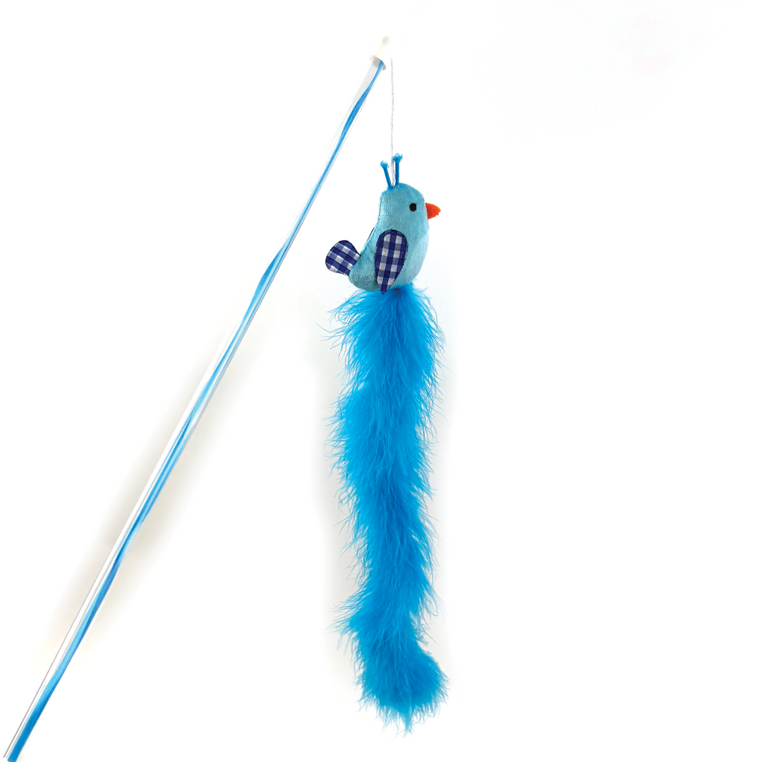 Tabby Patch Extra Long Bluebird Cat Teaser