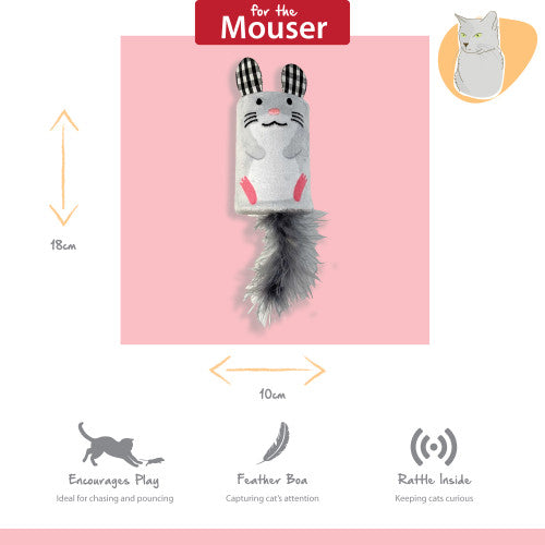 Tabby Patch Mouse Rattle &amp; Roll Cat Toy