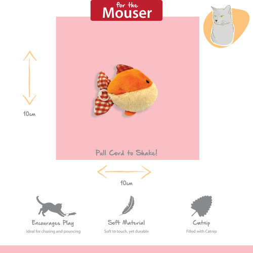 Tabby Patch Shaking Goldfish Cat Toy