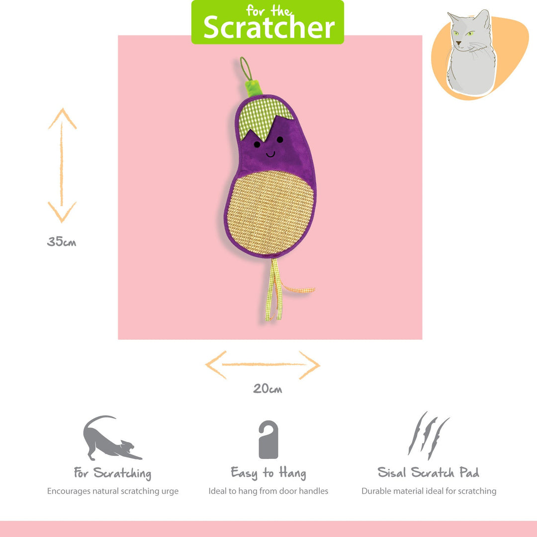 Tabby Patch Aubergine Door Hanger Cat Scratcher