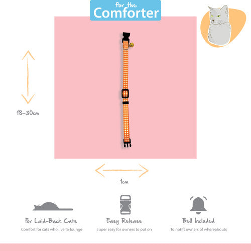 Tabby Patch Orange Check Cat Collar