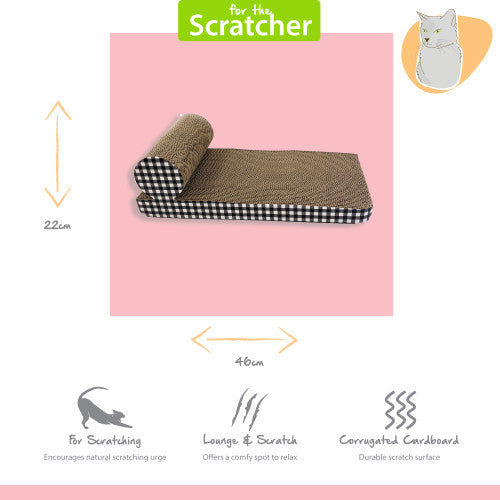 Tabby Patch Chaise Longue Cardboard Cat Scratcher