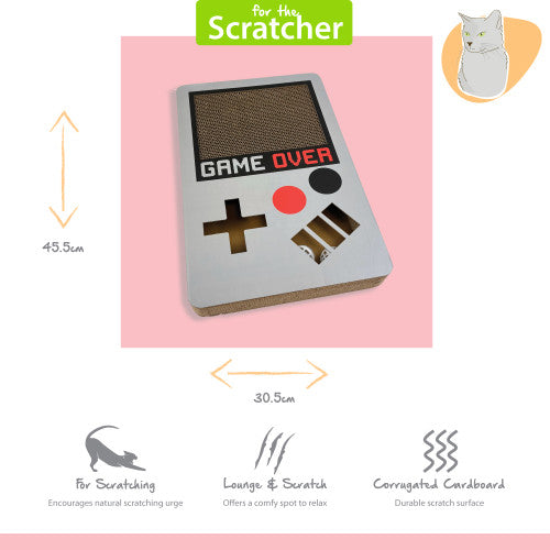 Tabby Patch Gameboy Cardboard Cat Scratcher