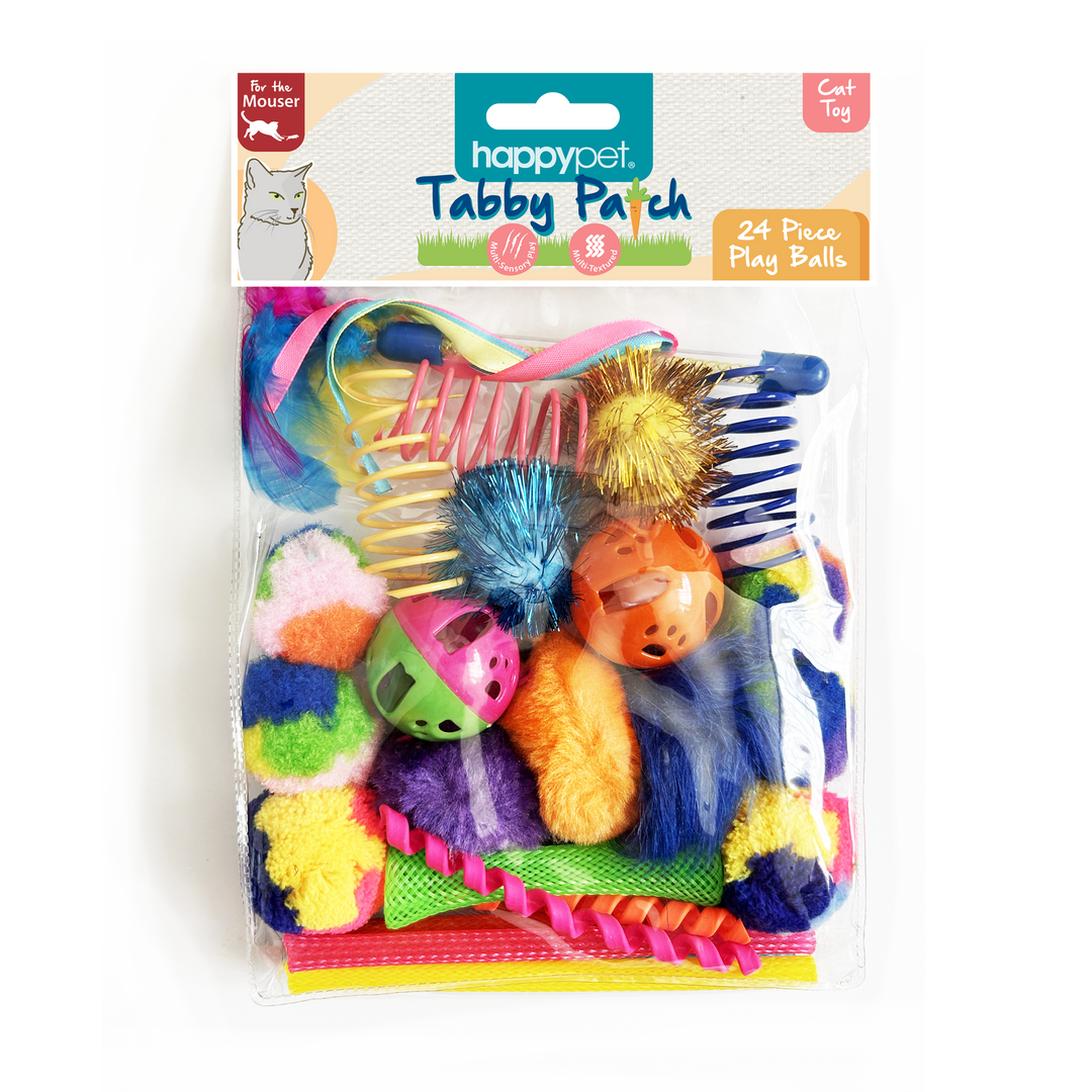 Tabby Patch Cat Play Ball Multi Pack 24pcs