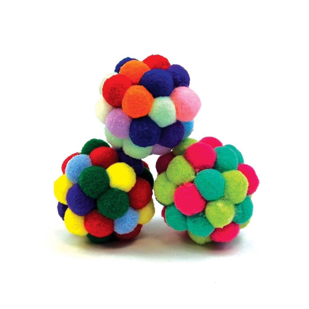 Tabby Patch Pom Pom Balls Cat Toy Assorted Single