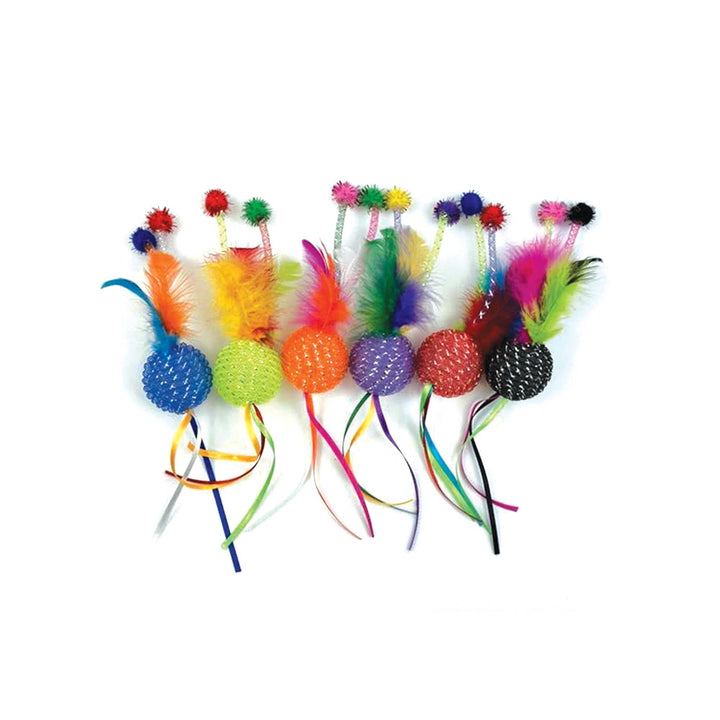 Tabby Patch Glitter Ball Rattler Cat Toy Assorted