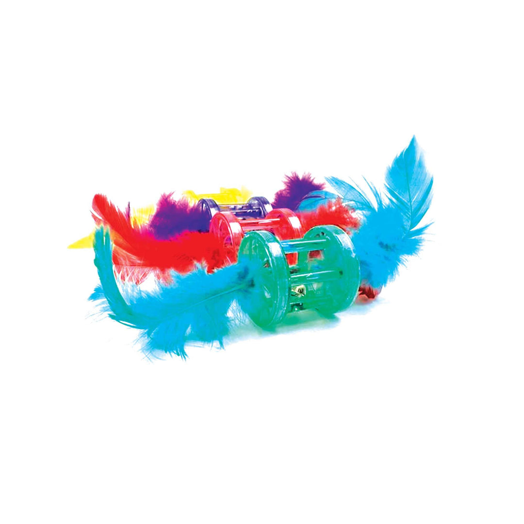Tabby Patch Feather Rattle Cat Toy Assorted