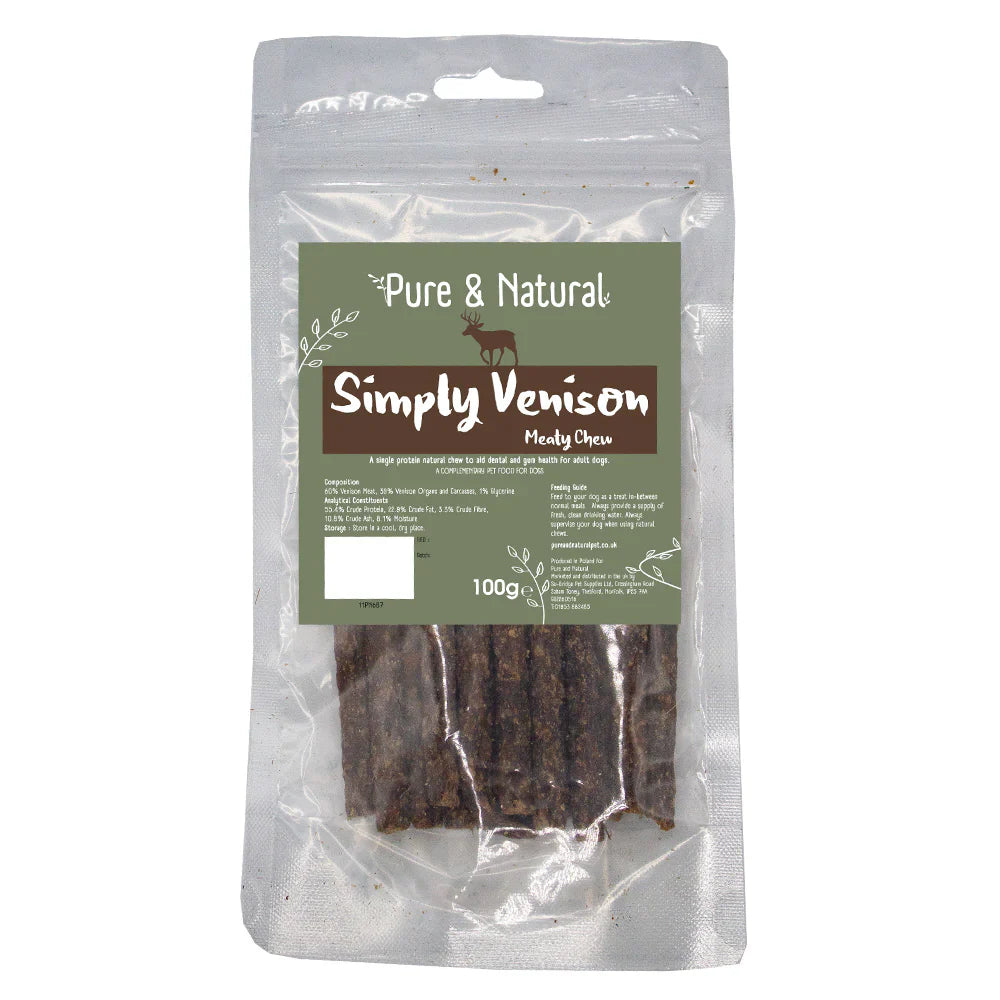 Pure & Natural Meat Sticks Venison 100g
