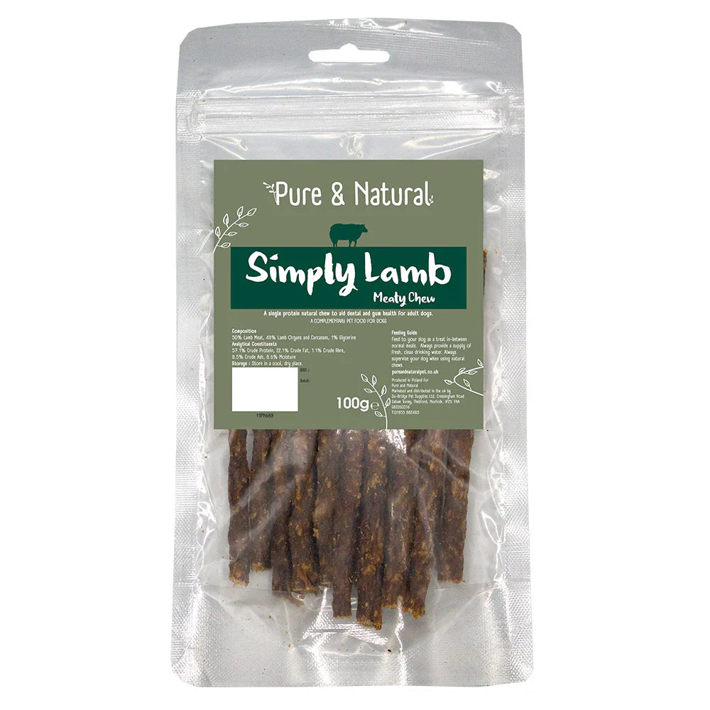 Pure & Natural Meat Sticks Lamb 100g