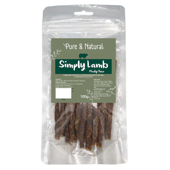 Pure & Natural Meat Sticks Lamb 100g