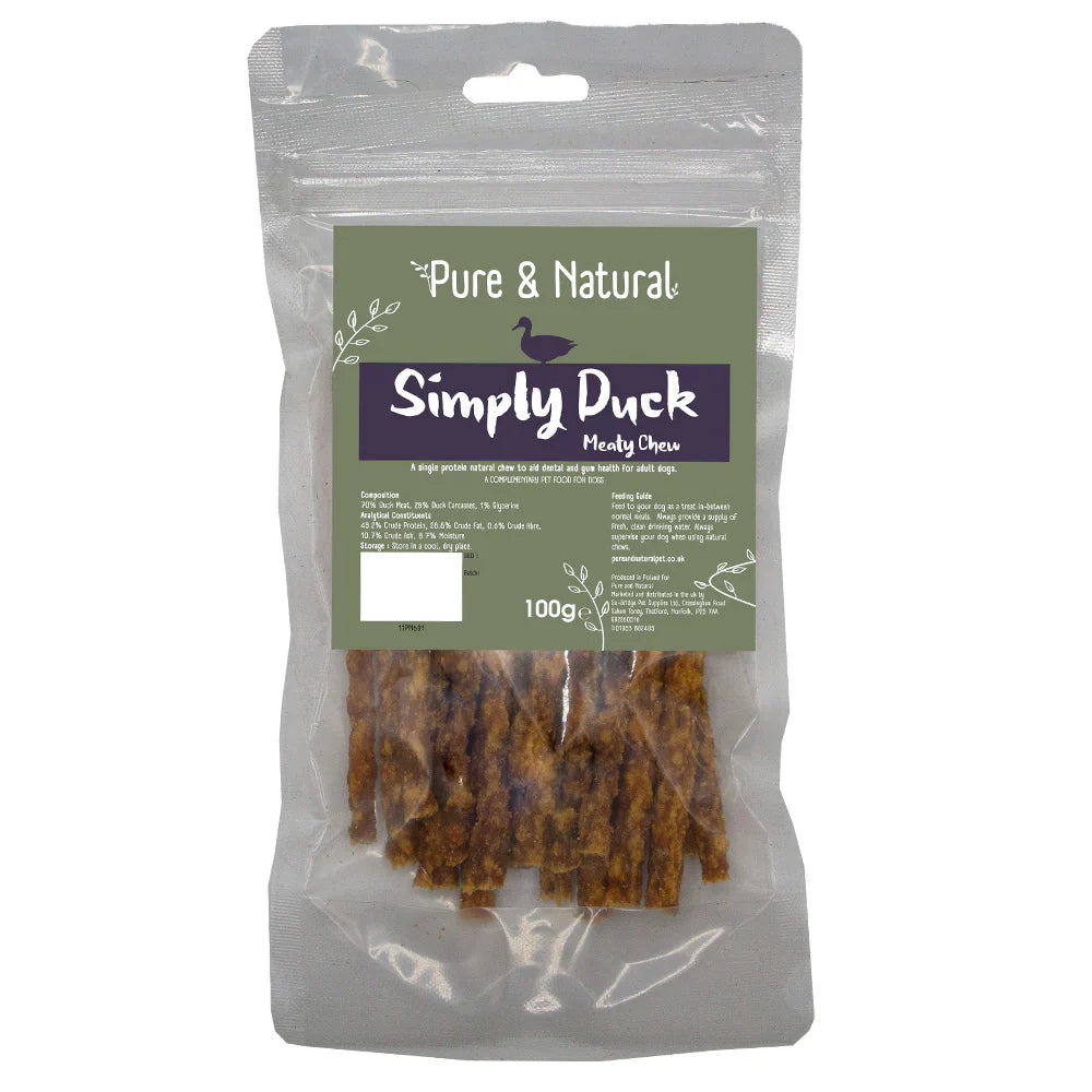 Pure & Natural Meat Sticks Duck 100g