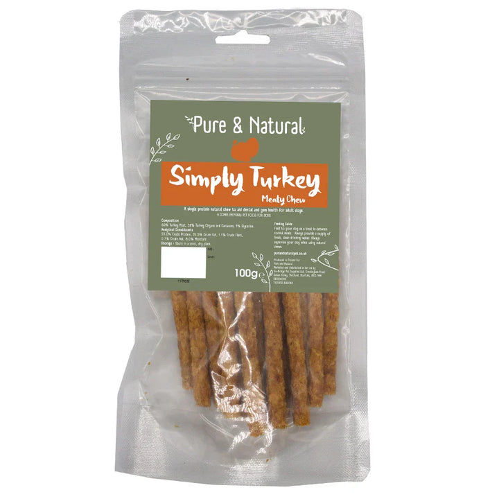 Pure &amp; Natural Meat Sticks Turkey 100g