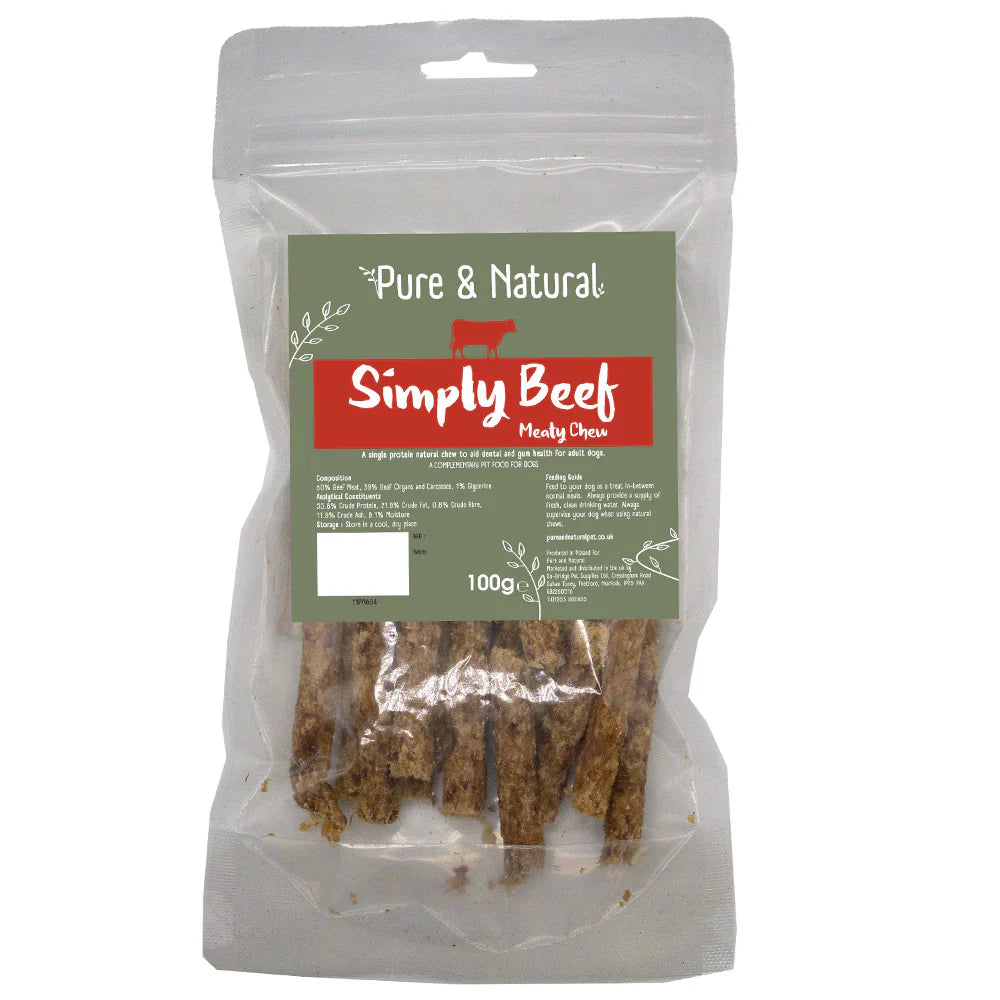 Pure & Natural Meat Sticks Beef 100g