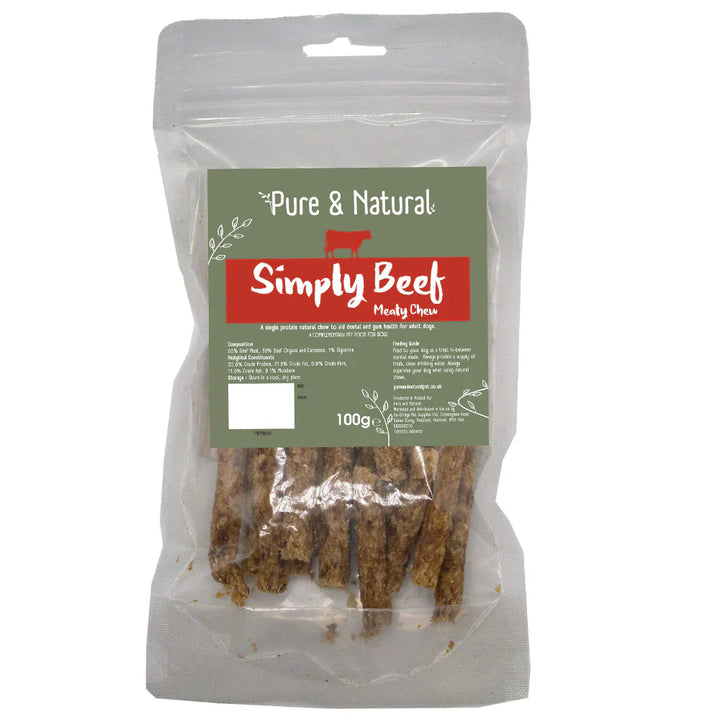 Pure & Natural Meat Sticks Beef 100g