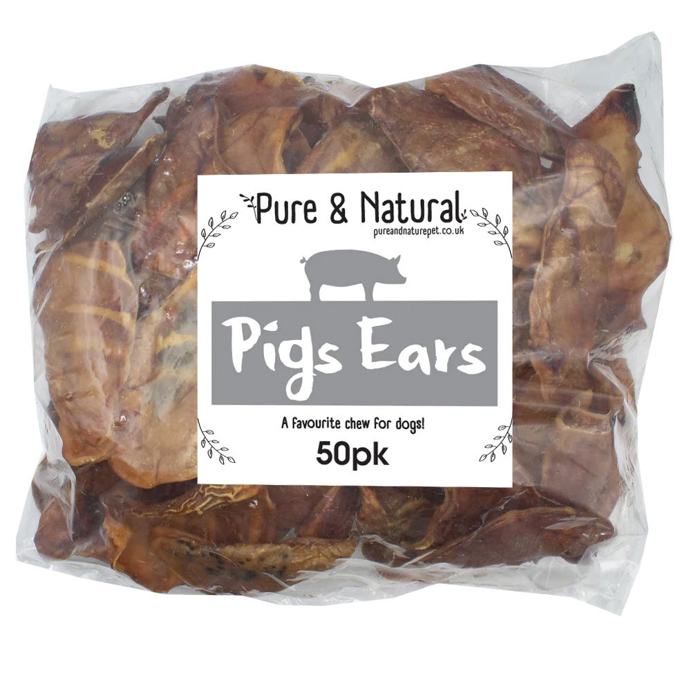 Pure & Natural Pigs Ears Bag 50 Pieces