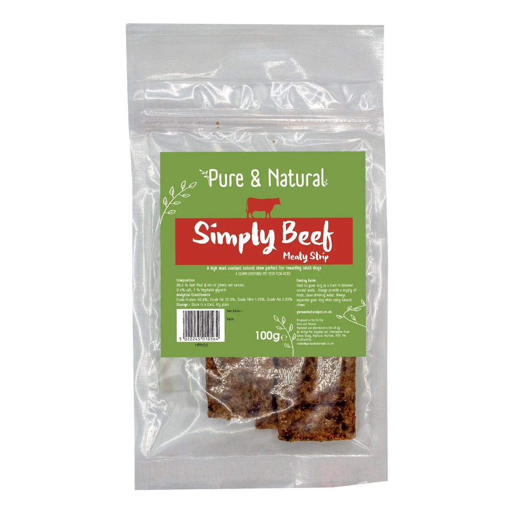 Pure & Natural Meat Strips Beef 100g