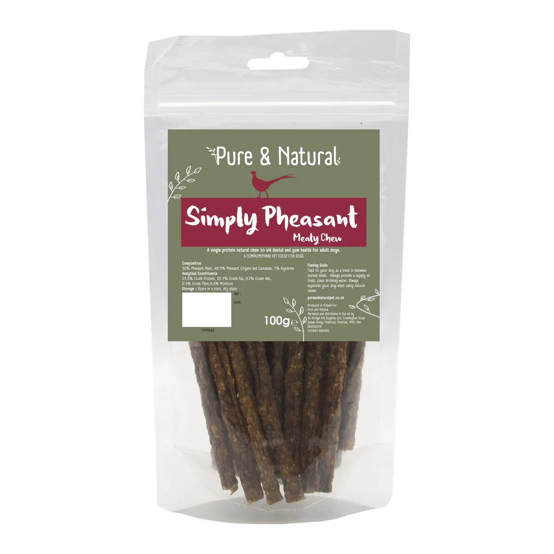 Pure &amp; Natural Meat Sticks Pheasant 100g