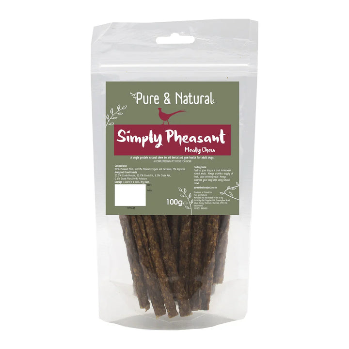 Pure &amp; Natural Meat Sticks Pheasant 100g