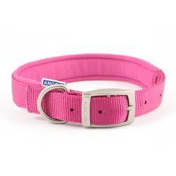 Ancol Padded Nylon Collar Raspberry 35-43cm size 4