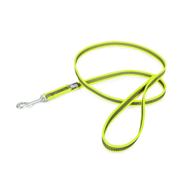 Julius-K9 Color & Grey Super-Grip Leash Thin Neon & Grey