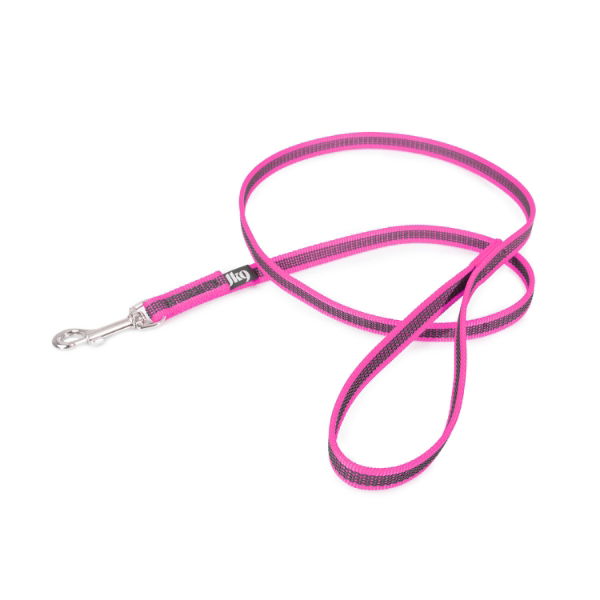 Julius-K9 Color & Grey Super-Grip Leash Thin Pink & Grey
