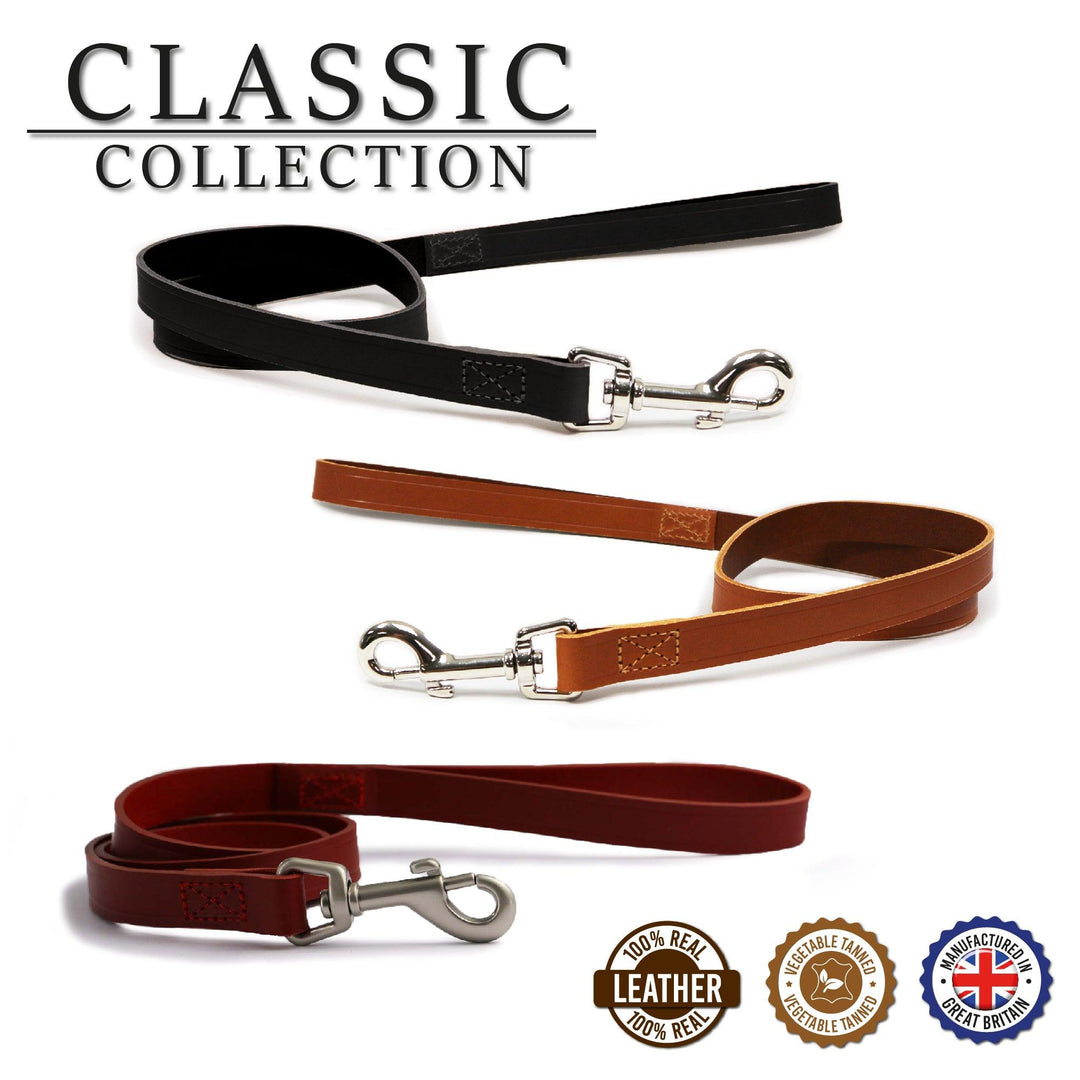 Ancol Classic Leather Lead Red 1mx19mm
