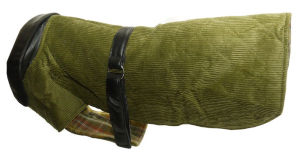 Vital Pet Corduroy & Leather Coat Green