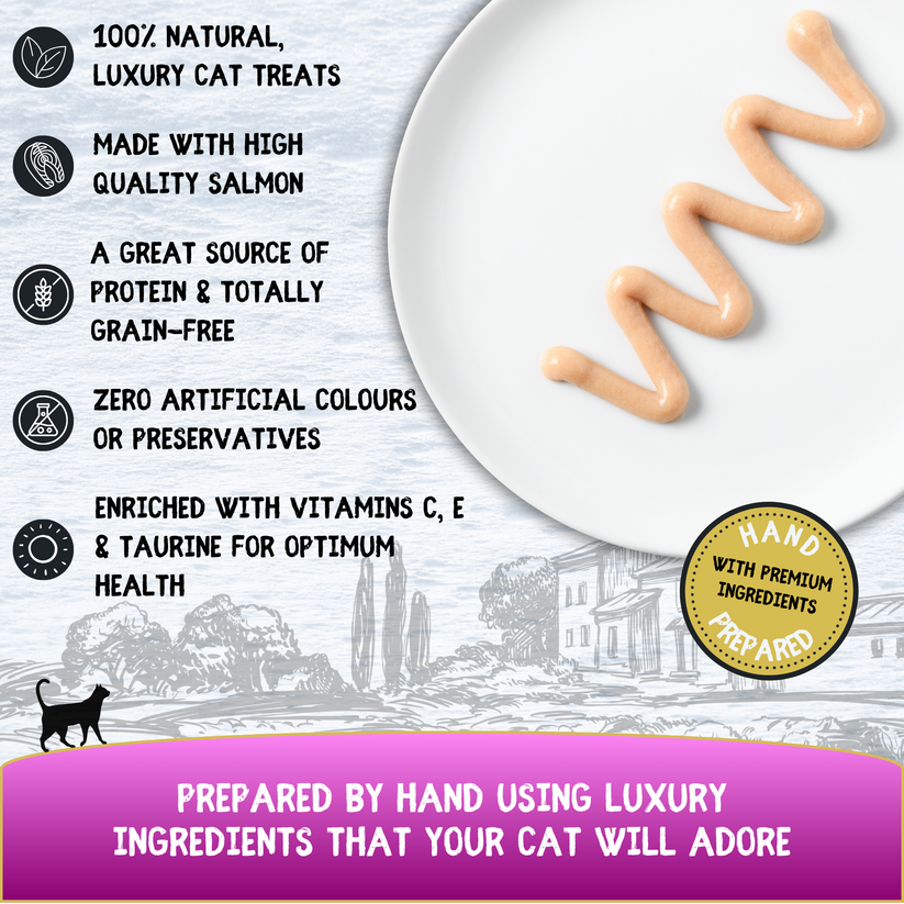 Cookhouse Luxury Cat Treats Luxury Licks Puree Salmon Flavour 6 x 15g