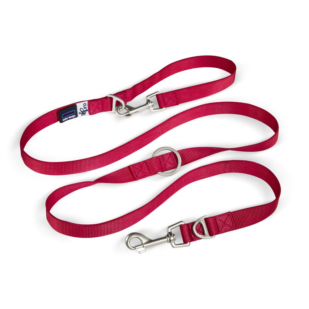Curli Adjustable Dog Leash Nylon Red