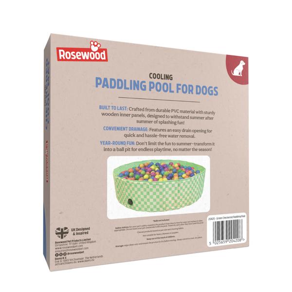 Rosewood Green Checkered Paddling Pool Medium, 120Cm