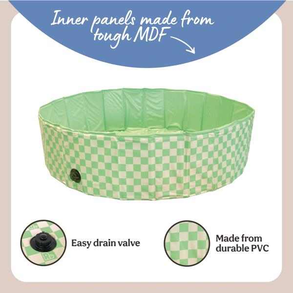 Rosewood Green Checkered Paddling Pool Medium, 120Cm