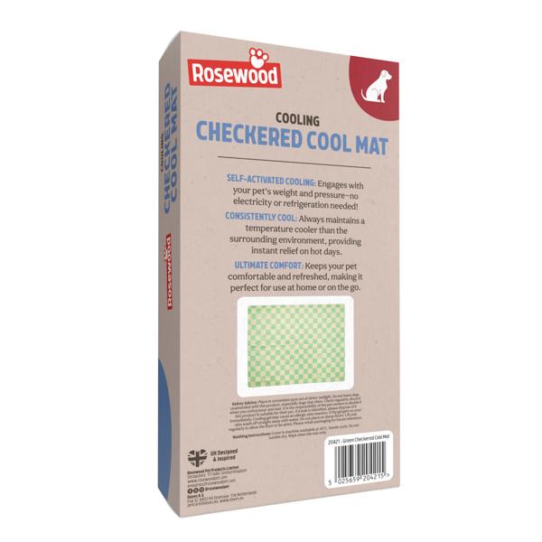 Rosewood Green Checkered Cool Mat Medium, 65 X 50Cm