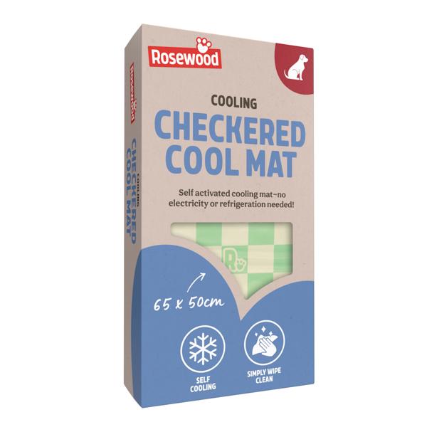 Rosewood Green Checkered Cool Mat Medium, 65 X 50Cm