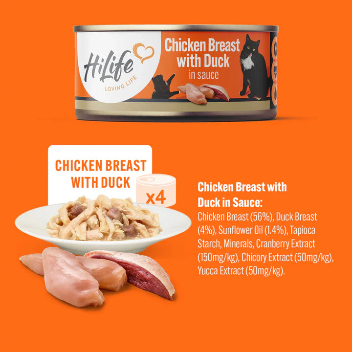 Hi Life Cat Chicken Recipes in Sauce Can 12x70g