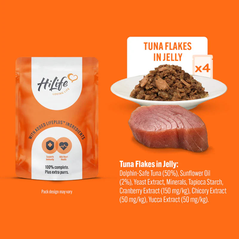 Hi Life Pouches Cat Tuna Recipes in Jelly 8x70g