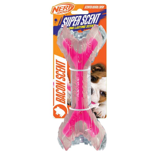 Nerf Dog TPR/PP Scented Bacon Super Scent Bone Solid Core 9in