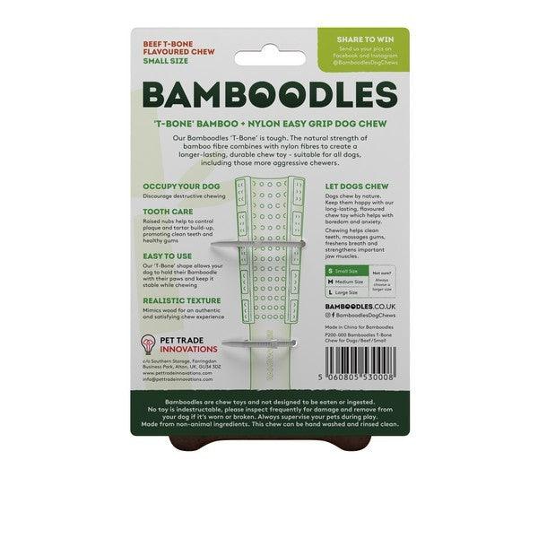 Bamboodles T Bone Chew Toy for Dogs to Small 4Inch Beef Flavour - Ormskirk Pets