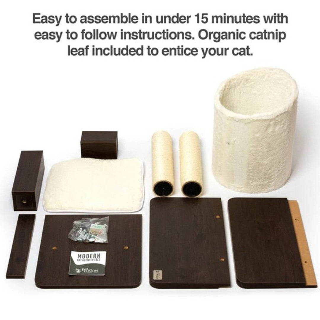 PetFusion Modern Cat Tree House & Tall Scratching Post 84cm