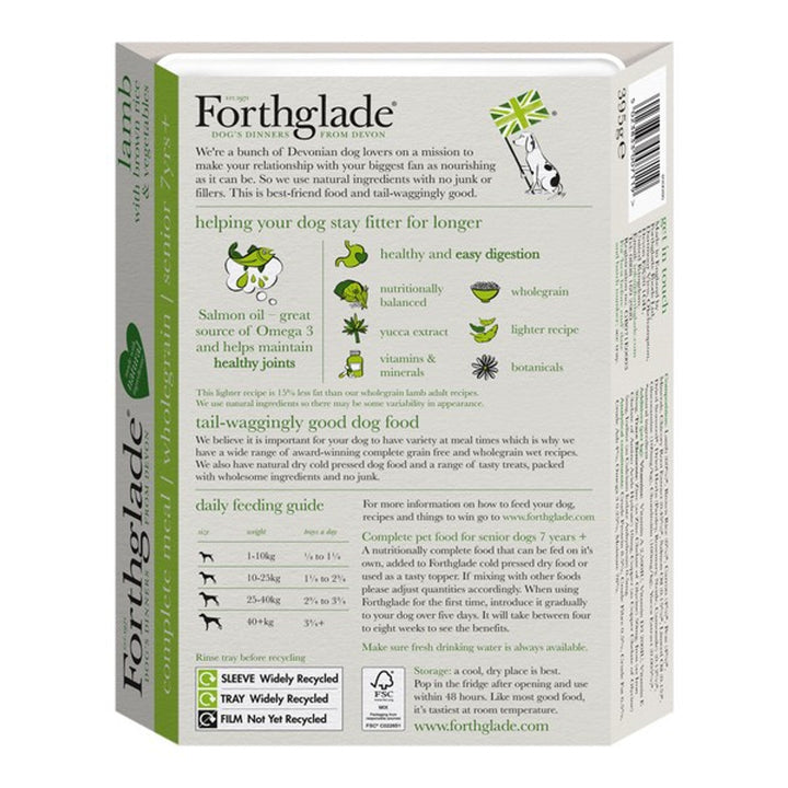 Forthglade 7+ Senior Dog Complete Meal Wholegrain Lamb & Rice 18 X 395g