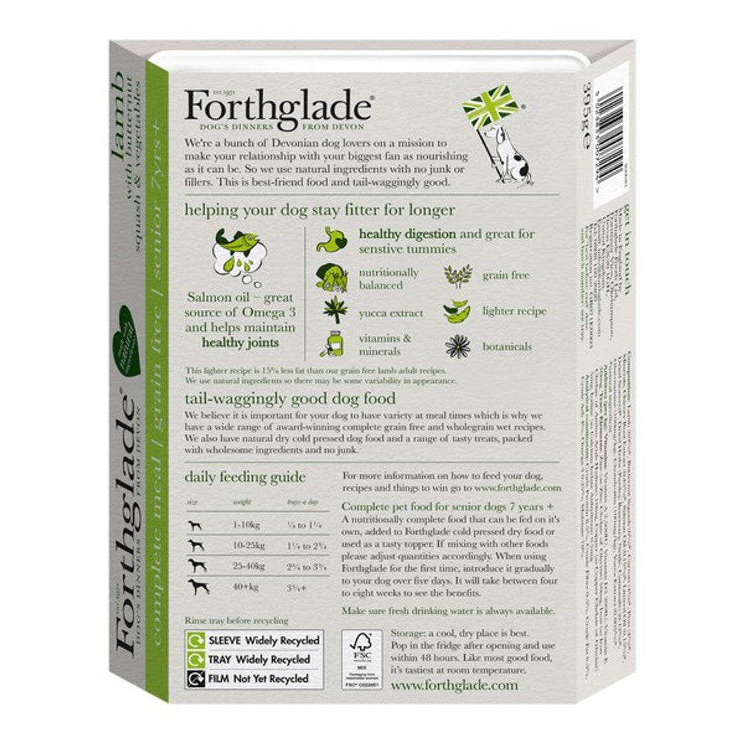 Forthglade 7+ Senior Dog Complete Meal grain Free Lamb & Veg 18 X 395g