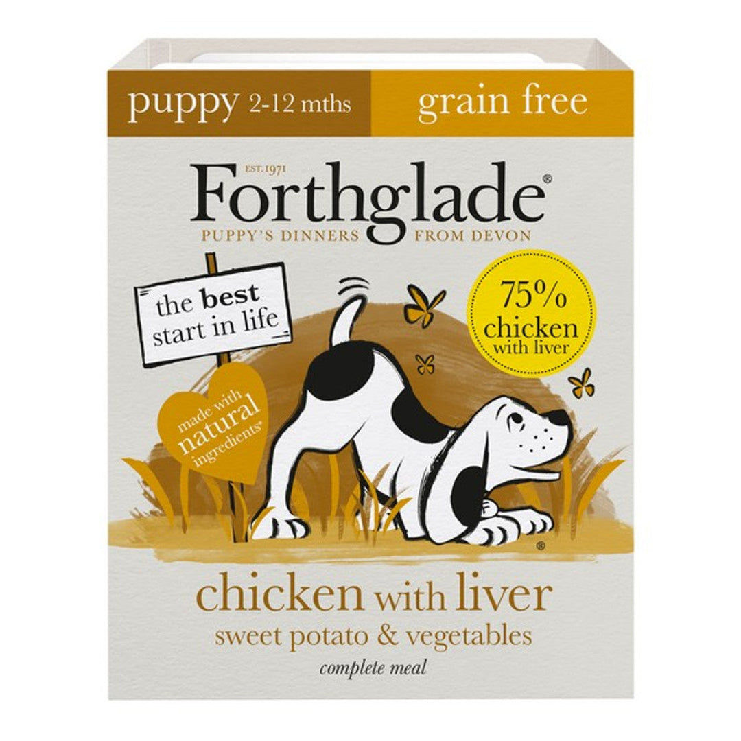 Forthglade 2-12 Months Puppy Complete Meal grain Free Chicken & Liver 18 X 395g